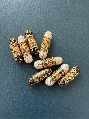 Vintage Cloisonné Rod Beads